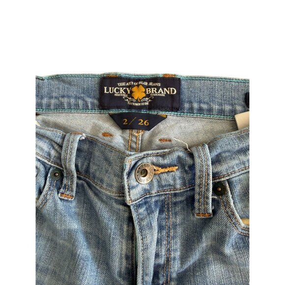LUCKY BRAND Light Wash Distressed Sofia Crop Jeans Size 2 / 26 - Picture 2 of 8